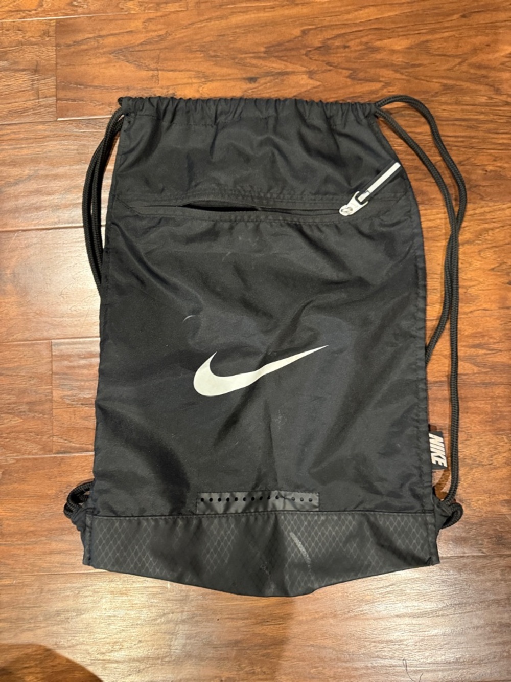 Nike Black Drawstring Gym Sack with Reflective Swoosh